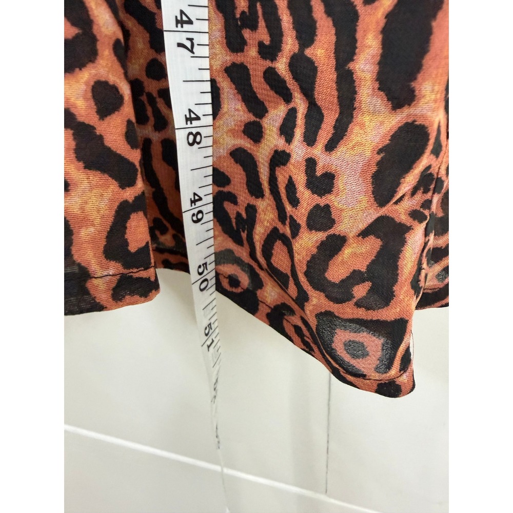 NWT Anthropologie Ranna Gill Leopard Cut Out Twist Midi Dress Brown L - Picture 10 of 10